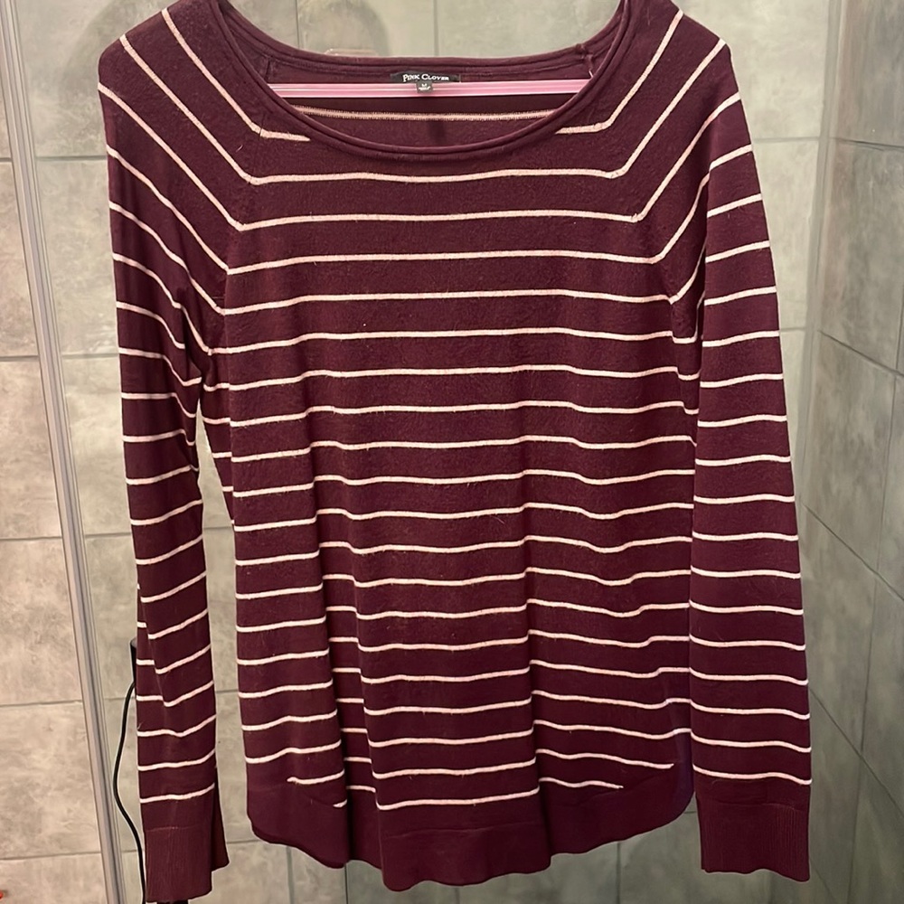 Stitch fix plum colored striped sweater